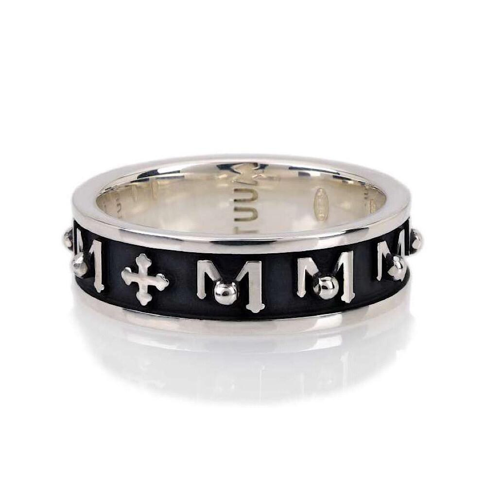 TUUM | Anello Uomo | Rosario con Croce | Argento 925 brunito | Collezione Decem