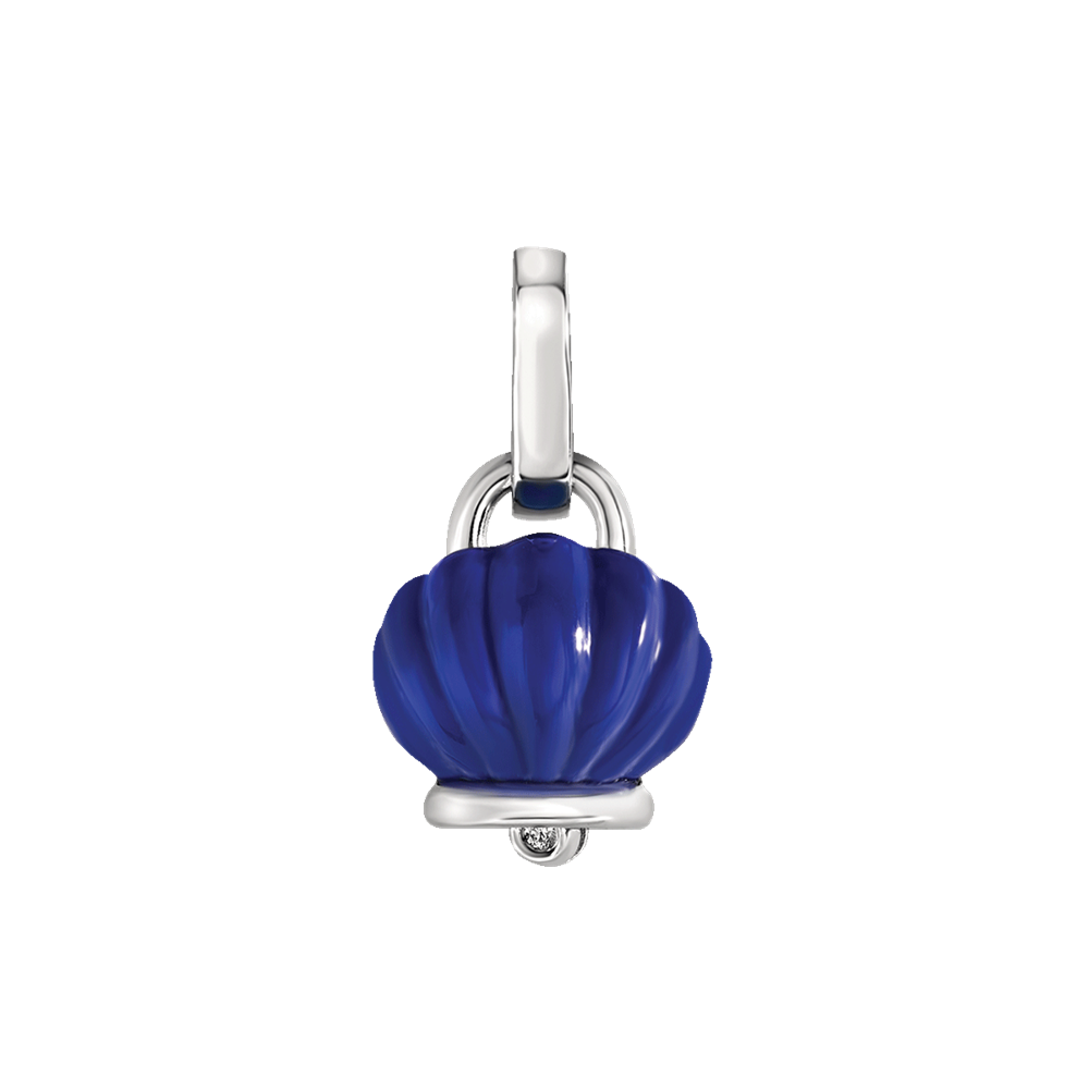 Chantecler | Ciondolo | Campanella Conchiglia Blu | Argento | Diamante 0,01ct