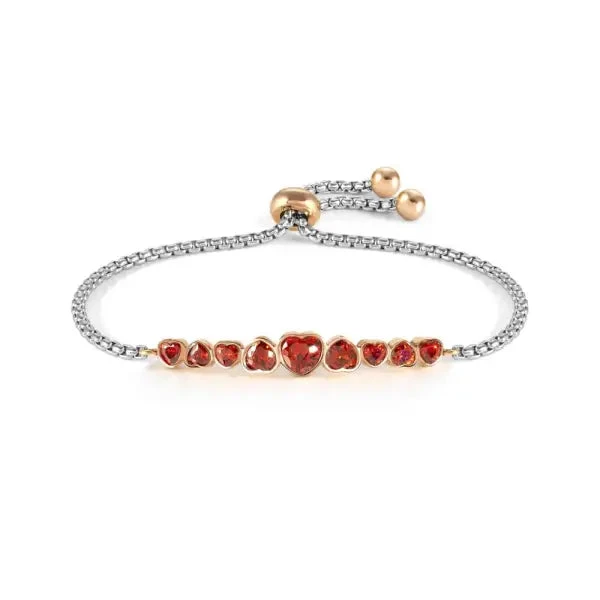 Bracciale Nomination Milleluci con cuori rossi