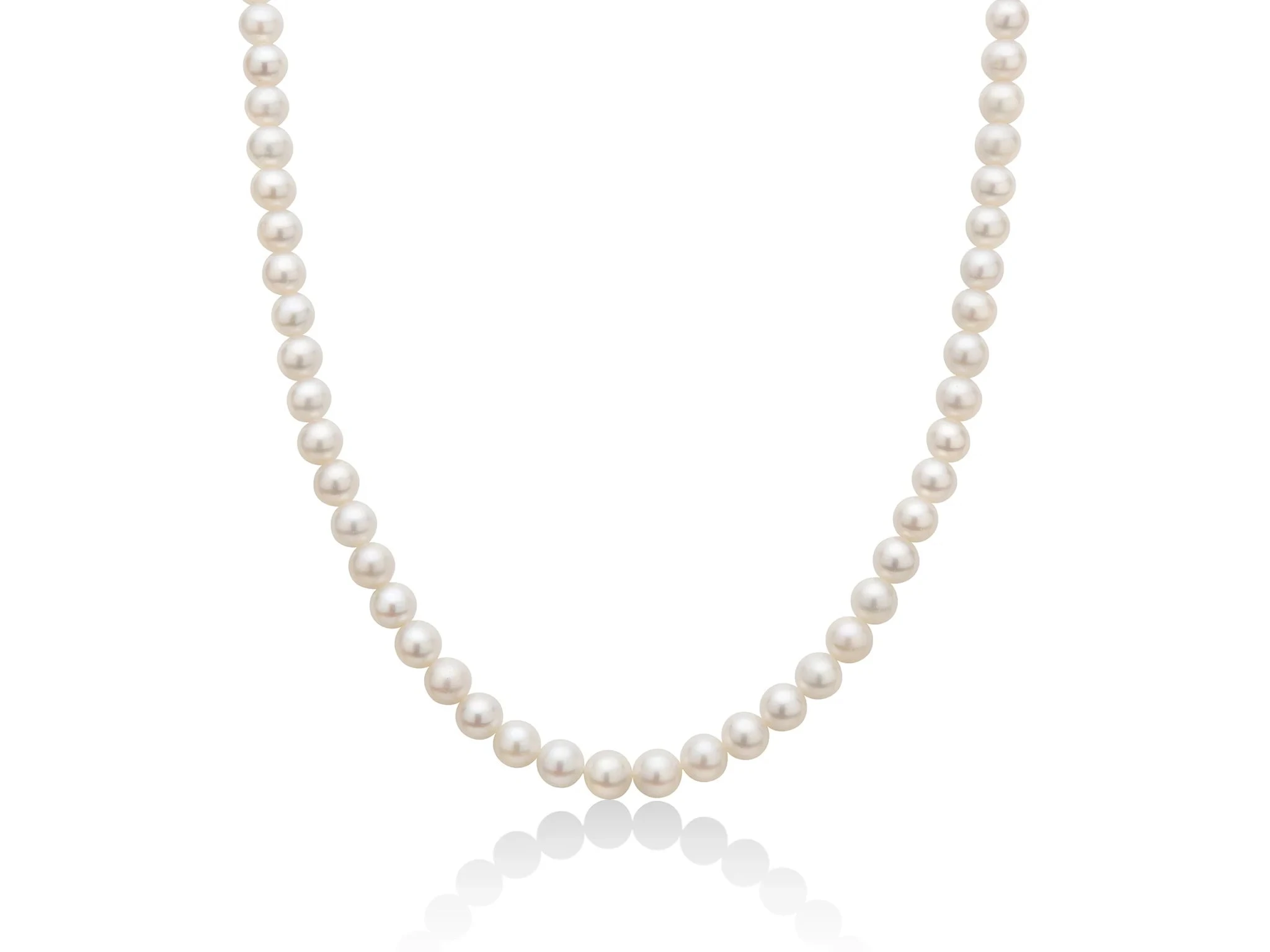 Miluna | Collana Donna | Perle 6-6,5 mm | Oro Bianco 18 kt | 45 cm