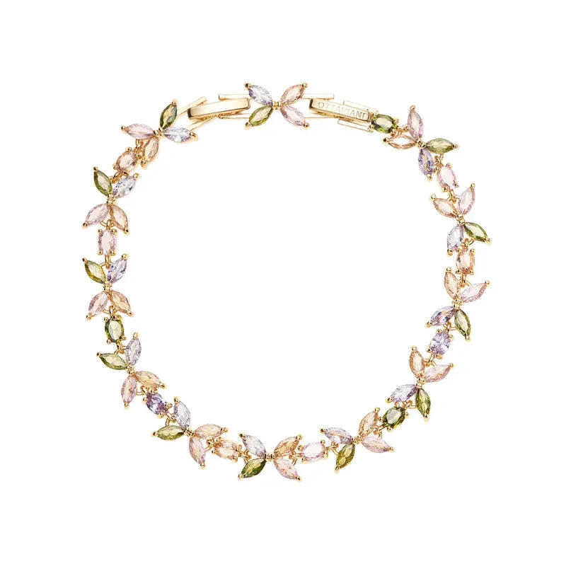 Ottaviani | Bracciale Donna | Zirconi Colorati | Bronzo Dorato | Made in Italy