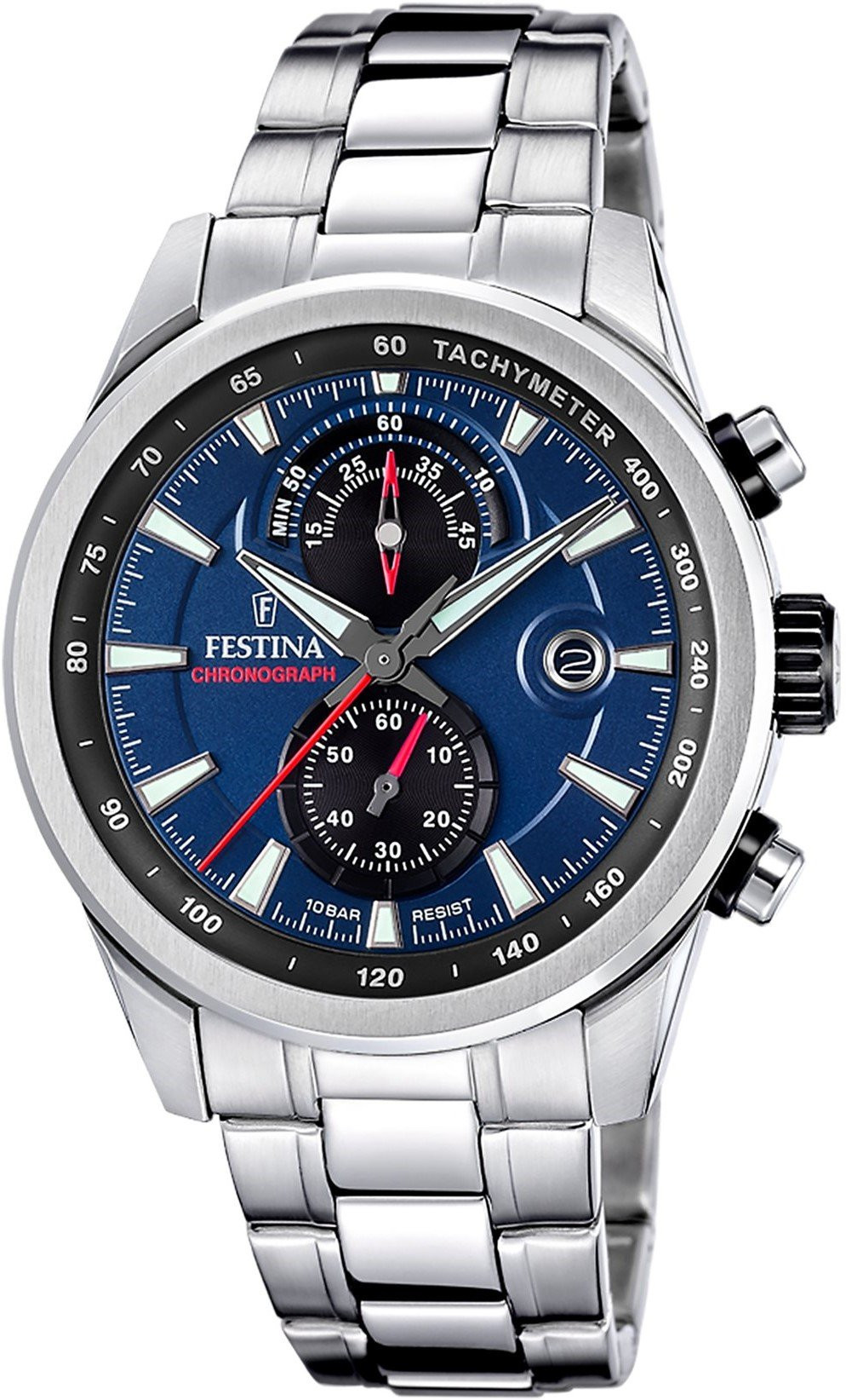 Festina Timeless Chronograph Orologio Uomo Blu Acciaio