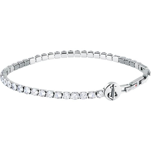 Bracciale Sector Tennis Uomo in Acciaio con Zirconi Bianchi
