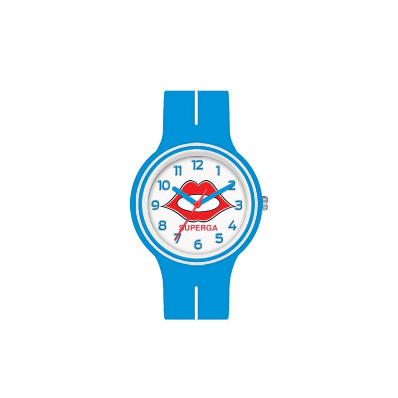 Superga | Orologio Bambino | Celeste e Bianco | Cinturino Silicone | Cassa 32 mm