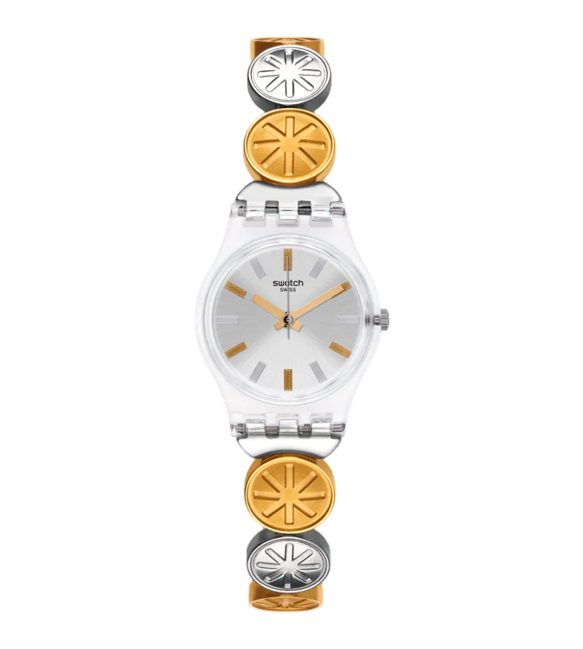 Swatch Orologio Donna Bicolor Oro e Argento | Cassa 25 mm | 30 m Impermeabile