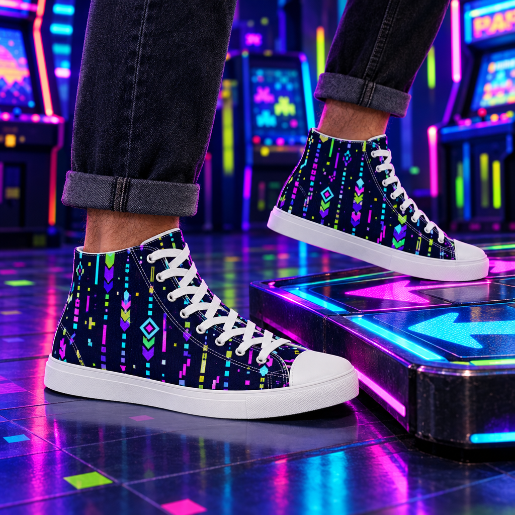 Retro Arcade Falling Blocks Shoes