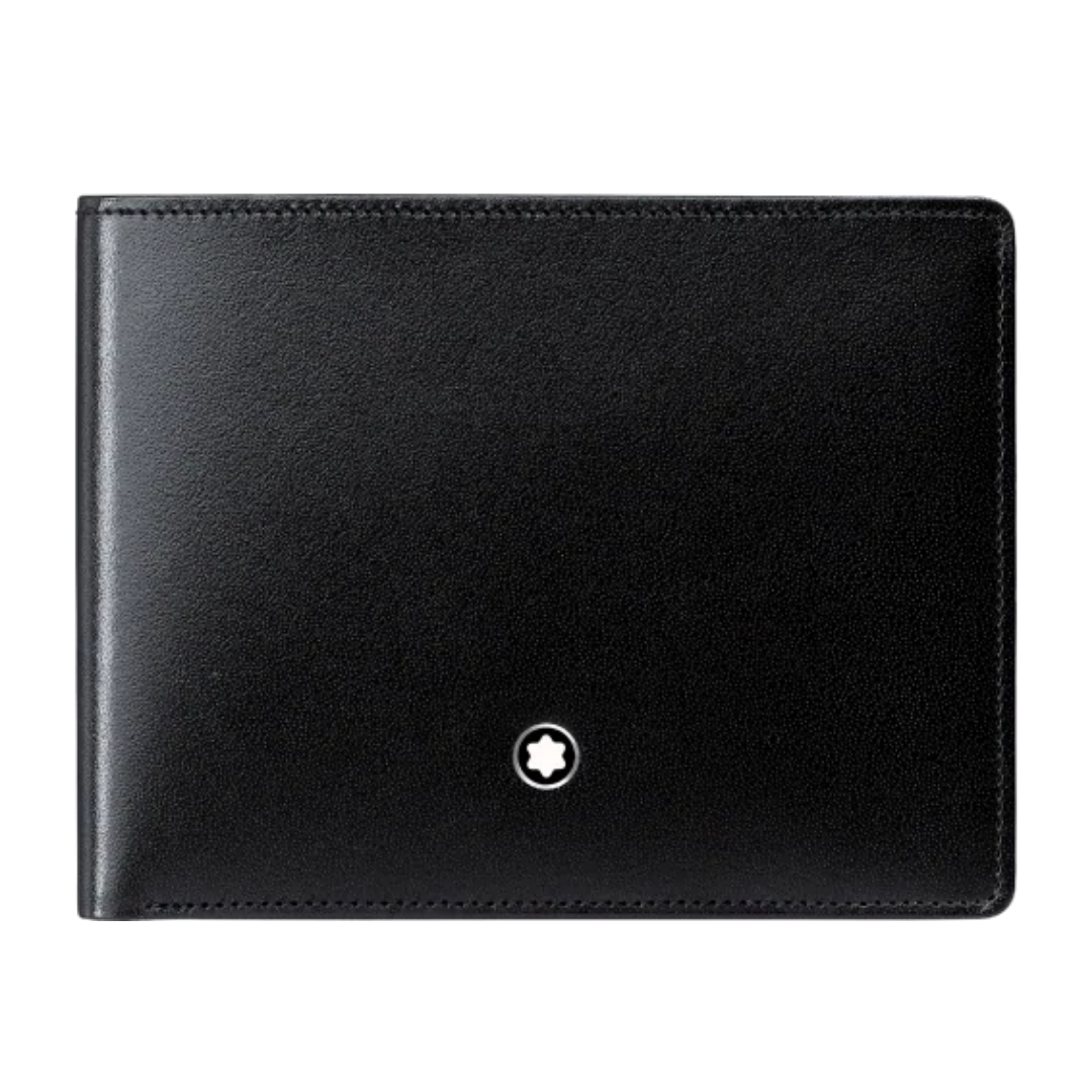Montblanc Portafoglio Uomo Orizzontale 6 Scomparti | Pelle Pieno Fiore | Lucida