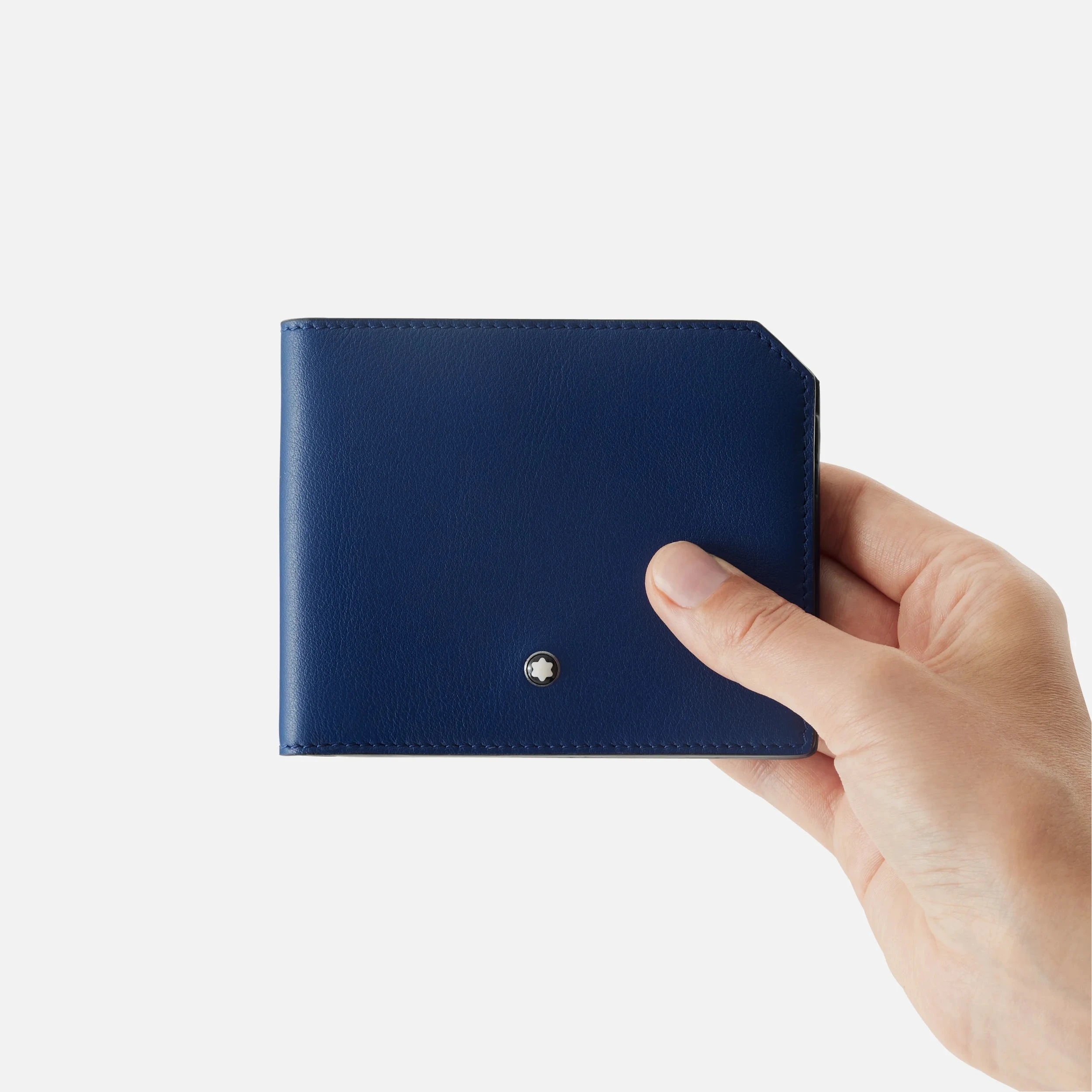 Montblanc Portafoglio Uomo Meisterstück Soft Blu | Pelle Vitello | 6 Slot Carte