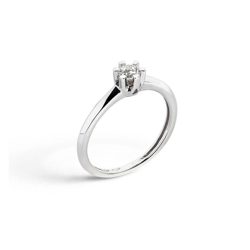 Alfieri & St John Anello Solitario Diamante 0,05 ct | Oro Bianco 18kt | G VS
