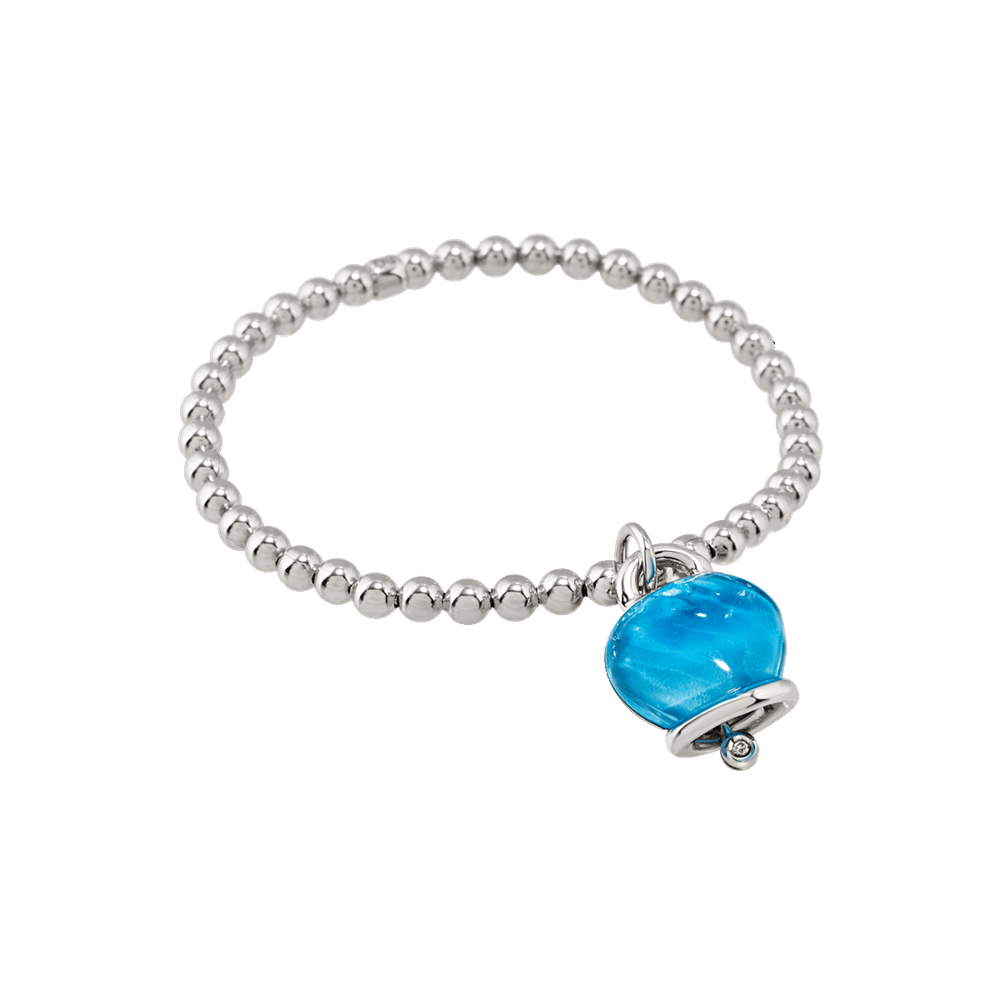 Chantecler Et Voilà Bracciale Elastico in Argento con Campanella Media in Resina
