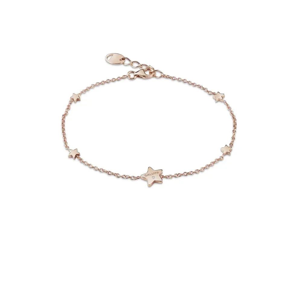 Salvini I Segni Bracciale Donna Oro Rosa 9 kt con Stelle e Diamante