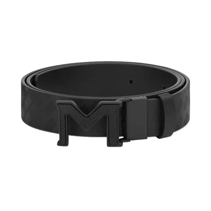 Cintura Reversibile Montblanc M Extrem 3.0 in Pelle Nera