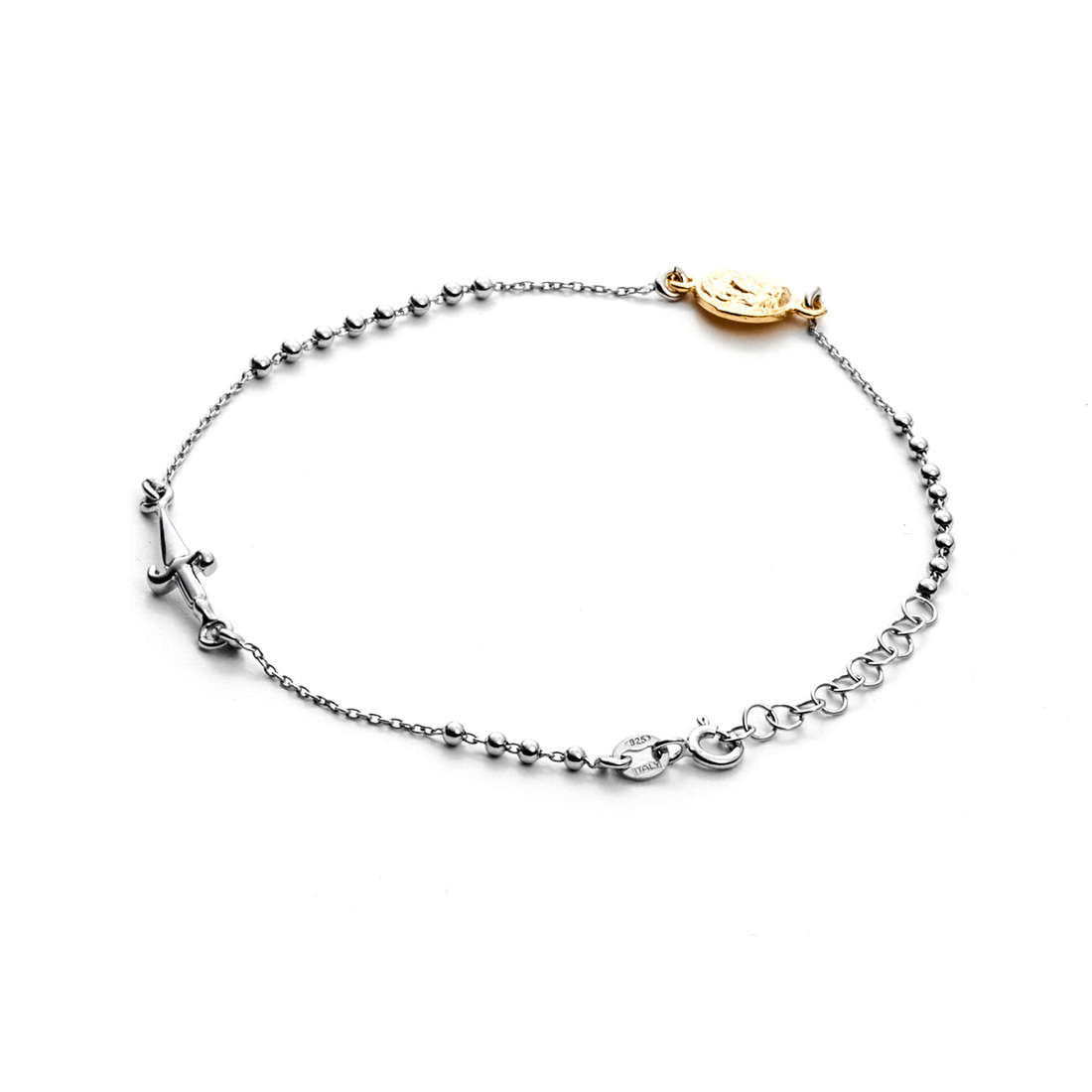 Cesare Paciotti Bracciale Uomo Medaglietta Oro | Argento | Chiusura Moschettone