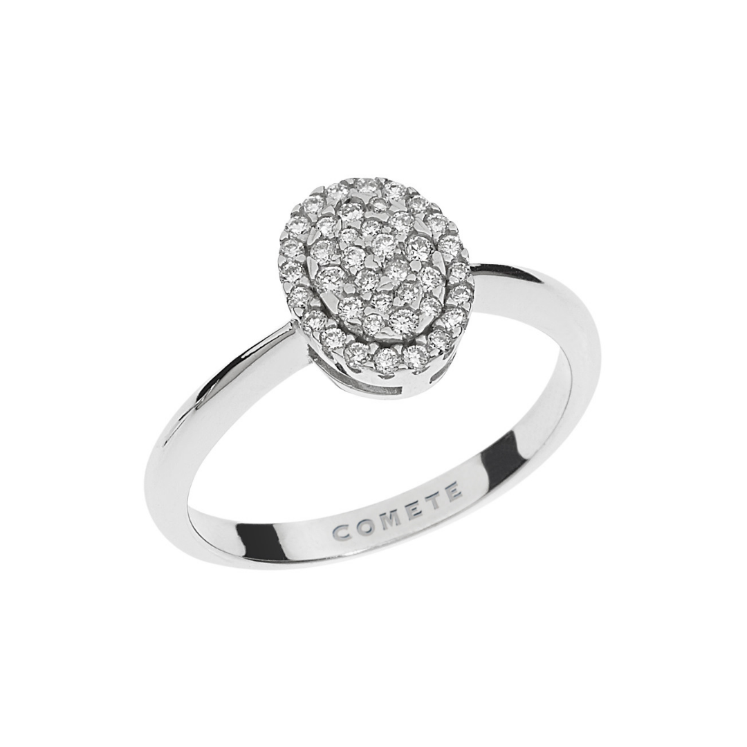 Comete Anello Donna Fantasia con Diamanti | Oro Bianco 750‰ | Collezione Fenice