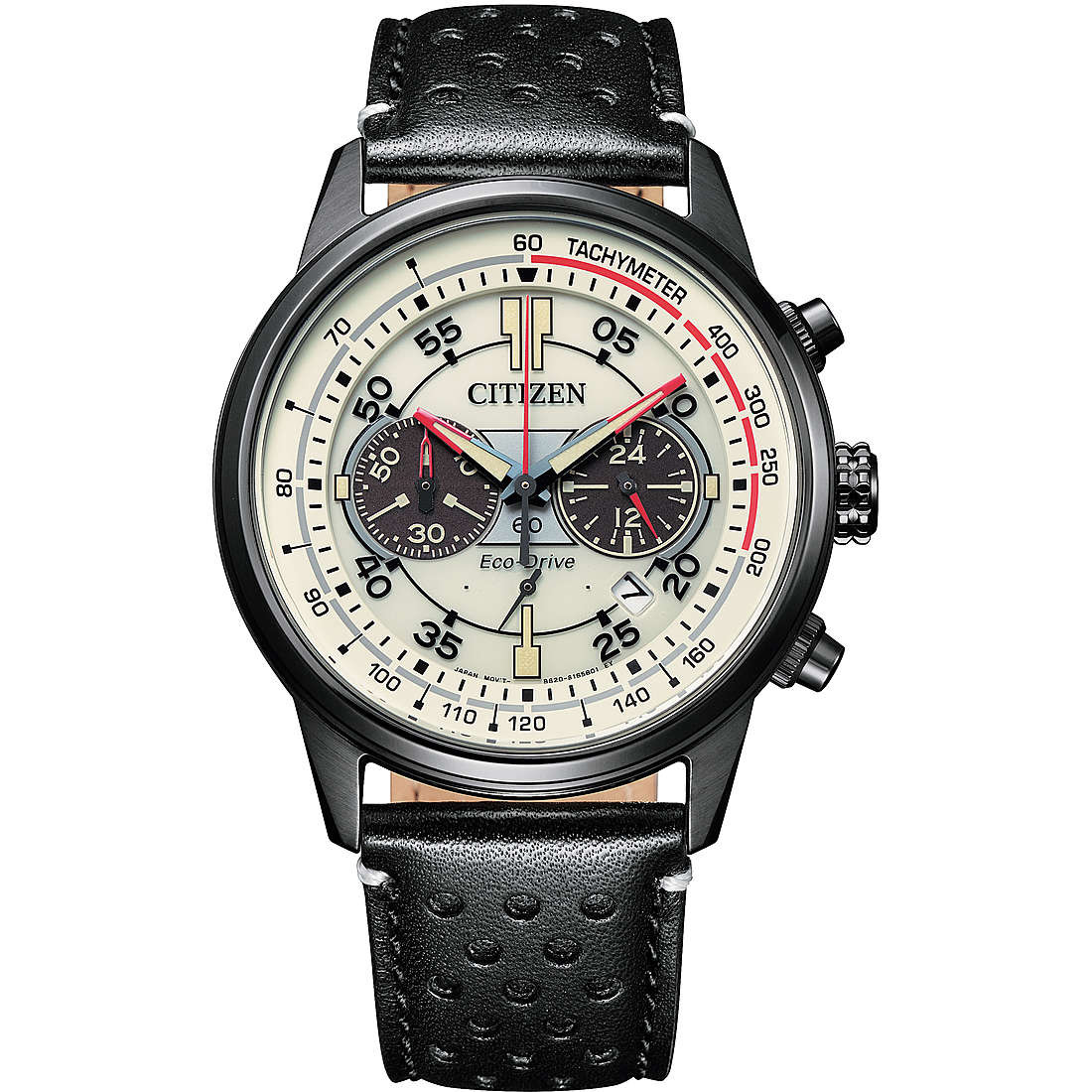 Citizen Orologio Uomo Crono Racing Eco Drive | Acciaio | Pelle Traforata