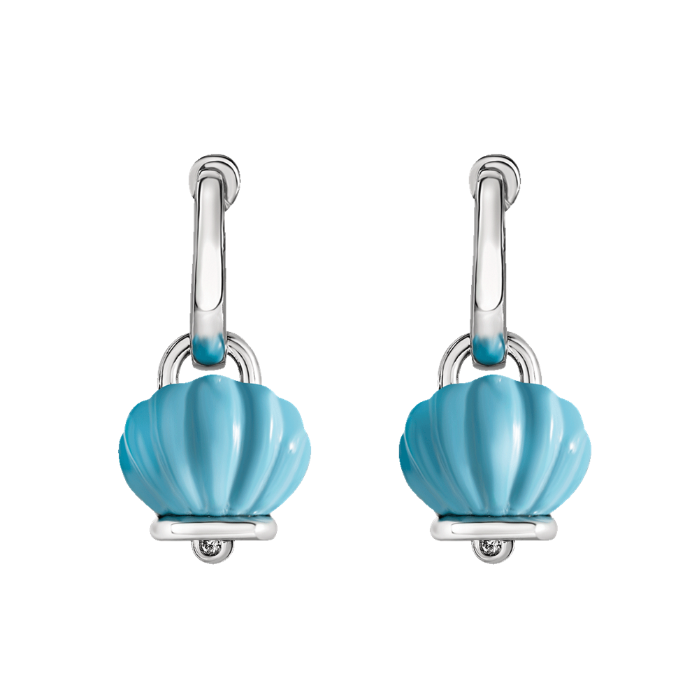 Chantecler | Orecchini Donna | Campanella Turchese | Argento | Diamanti