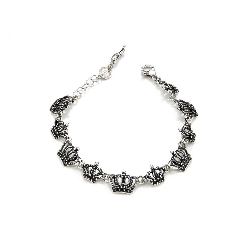 Giovanni Raspini Bracciale Donna Corone Brunite | Argento 925 | Collezione Rock
