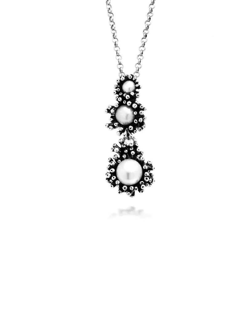 Giovanni Raspini | Collana Donna | Pendente Anemone Mini | Argento 925 | Perle