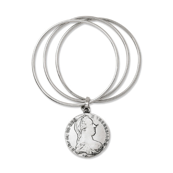 Giovanni Raspini Bracciale Argento Tre Fili Tallero | Argento 925 | Monete
