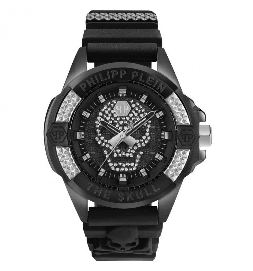 Philipp Plein Orologio Uomo The $kull Swarovski | Acciaio IP nero | Silicone