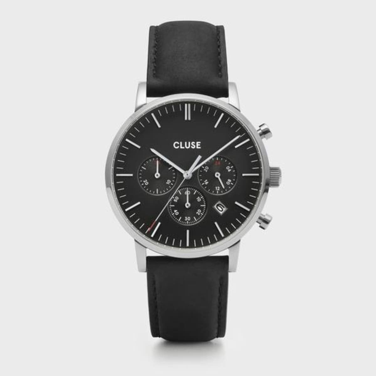 Cluse Orologio Uomo Aravis Chrono | Acciaio Inox e Pelle | Impermeabile 5 ATM