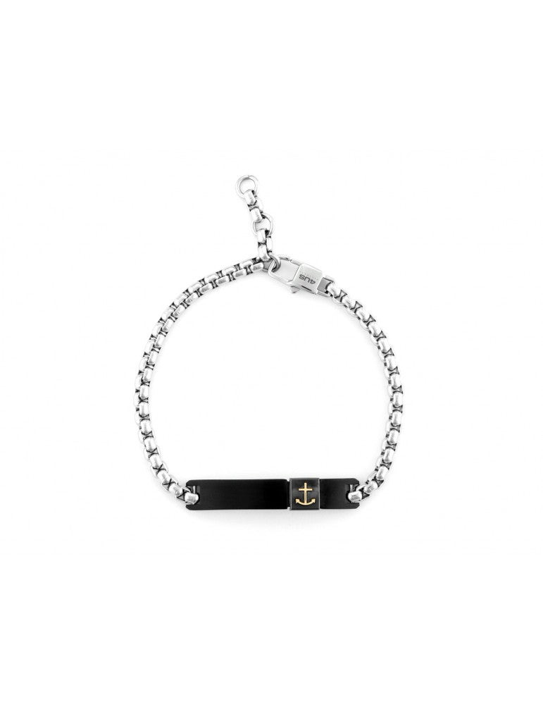 Paciotti Bracciale Uomo PVD Nero & Dettagli Oro 18kt | Acciaio 316L | Regolabile