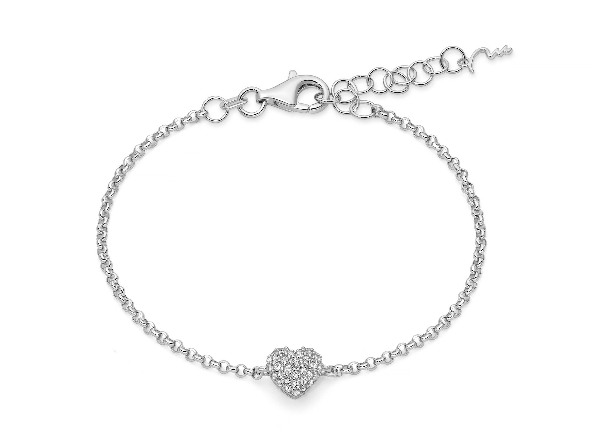 Miluna Bracciale Giochi di Luce in Argento 925 con Cuore e Topazi