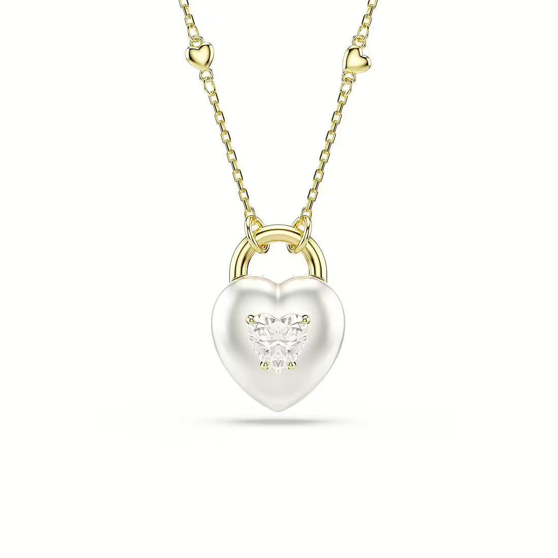 Collana Swarovski Idyllia con pendente a cuore reversibile e cristallo centrale