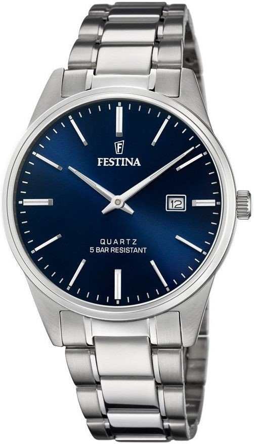 Festina Classic Bracelet orologio uomo acciaio quadrante blu
