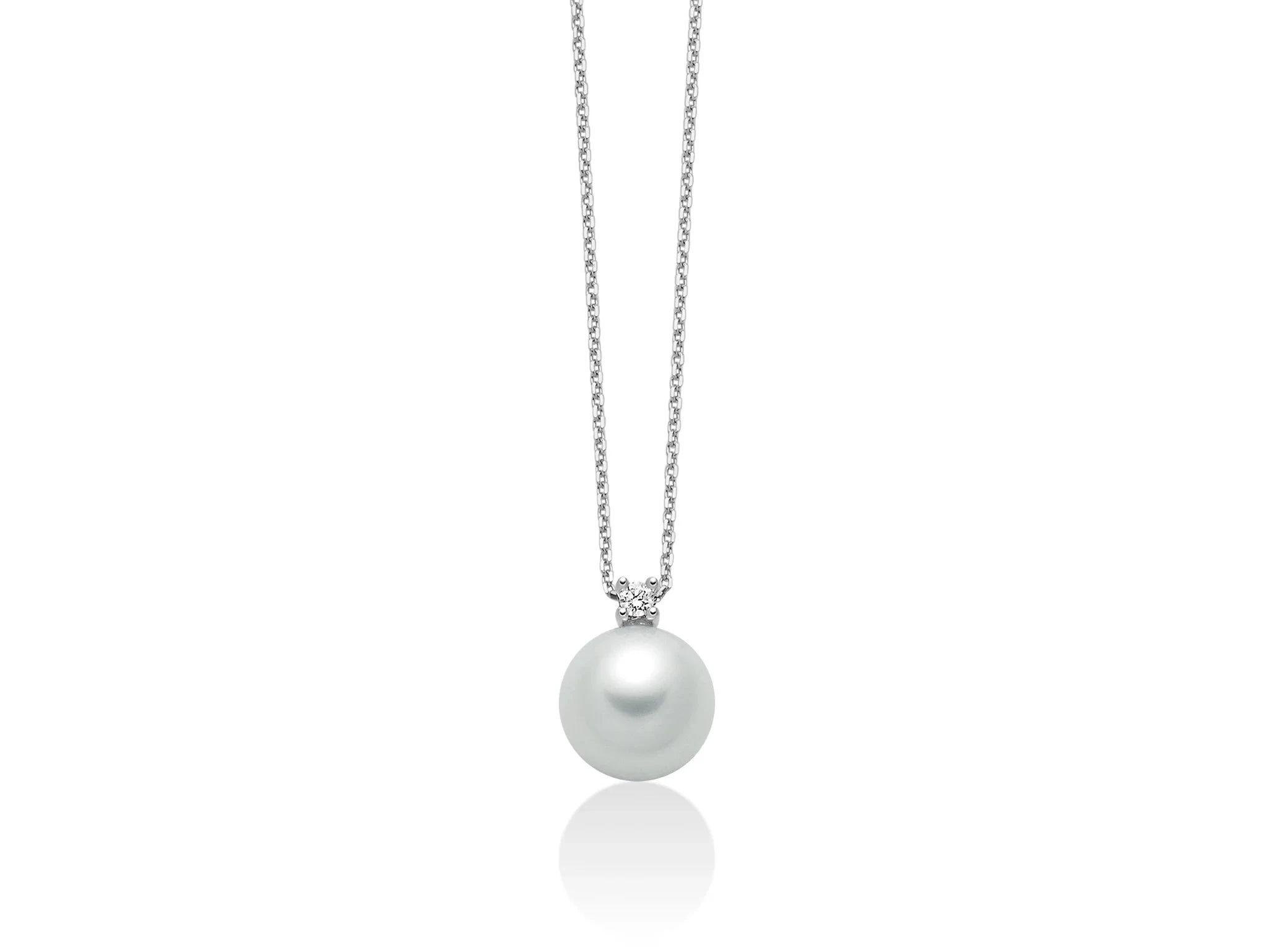 Miluna Collana con Perla 8-8,5 e Diamante in Oro 9kt