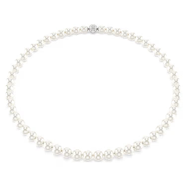 Collana Swarovski Matrix con filo completo di Crystal Pearls bianche