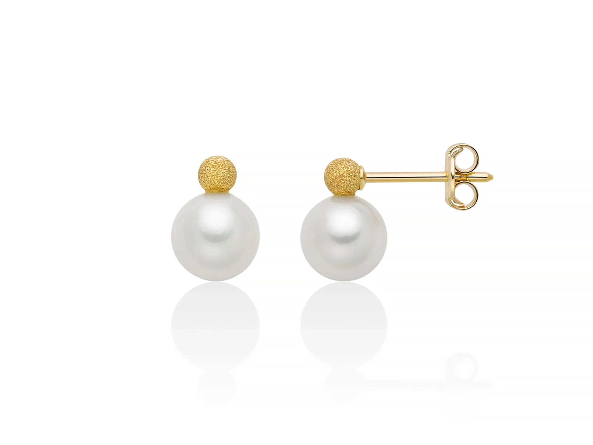Miluna | Orecchini Donna | Perle Vere 7-7,5 mm | Oro Giallo 9 kt | Eleganti