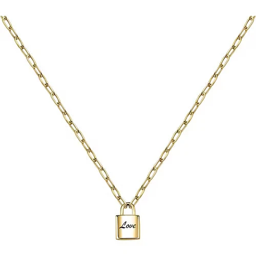 Collana La Petite Story in Acciaio Dorato con Lucchetto