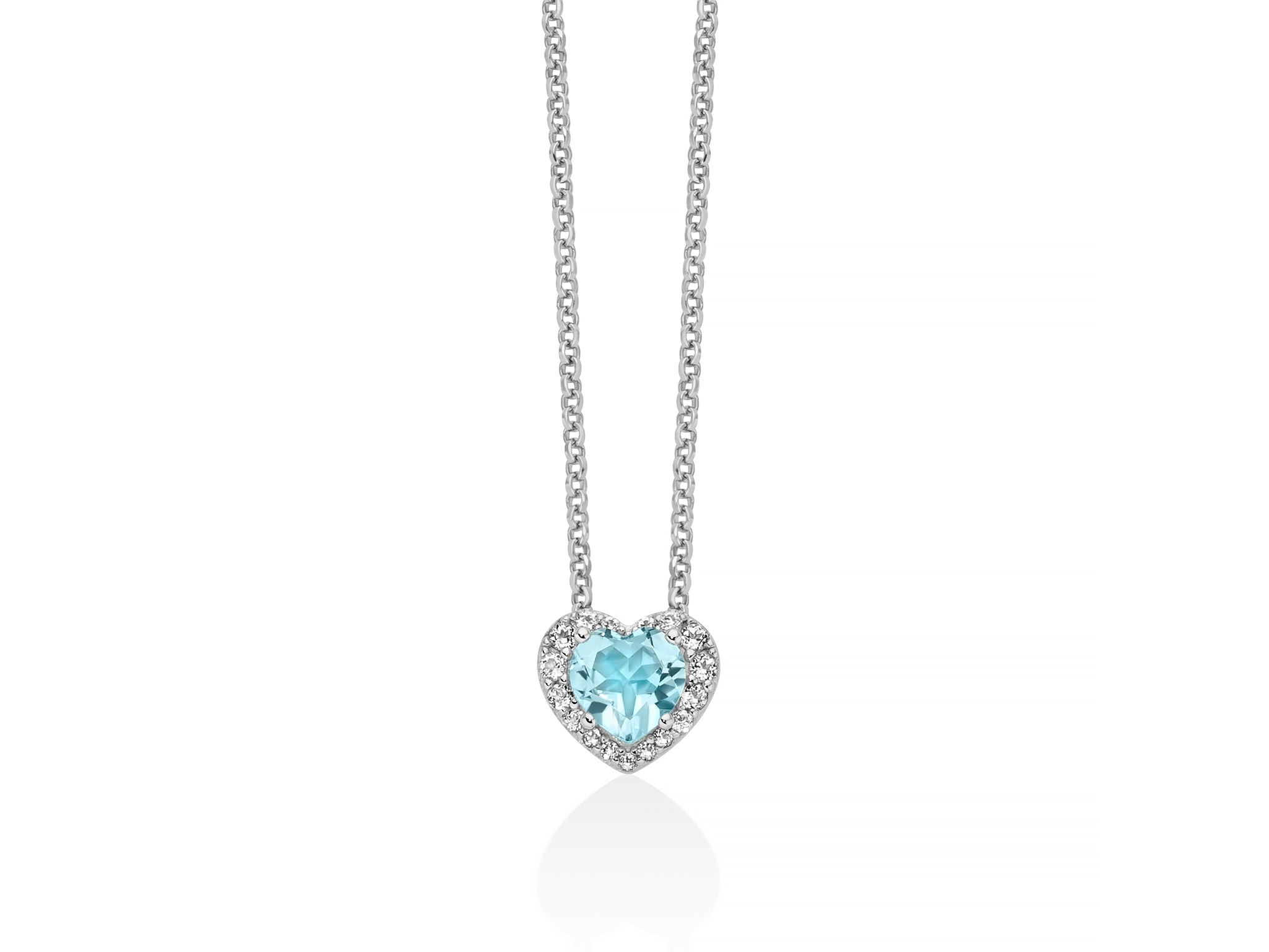 Collana Miluna Gemma del Cielo cuore piccolo in argento 925 CLD5433