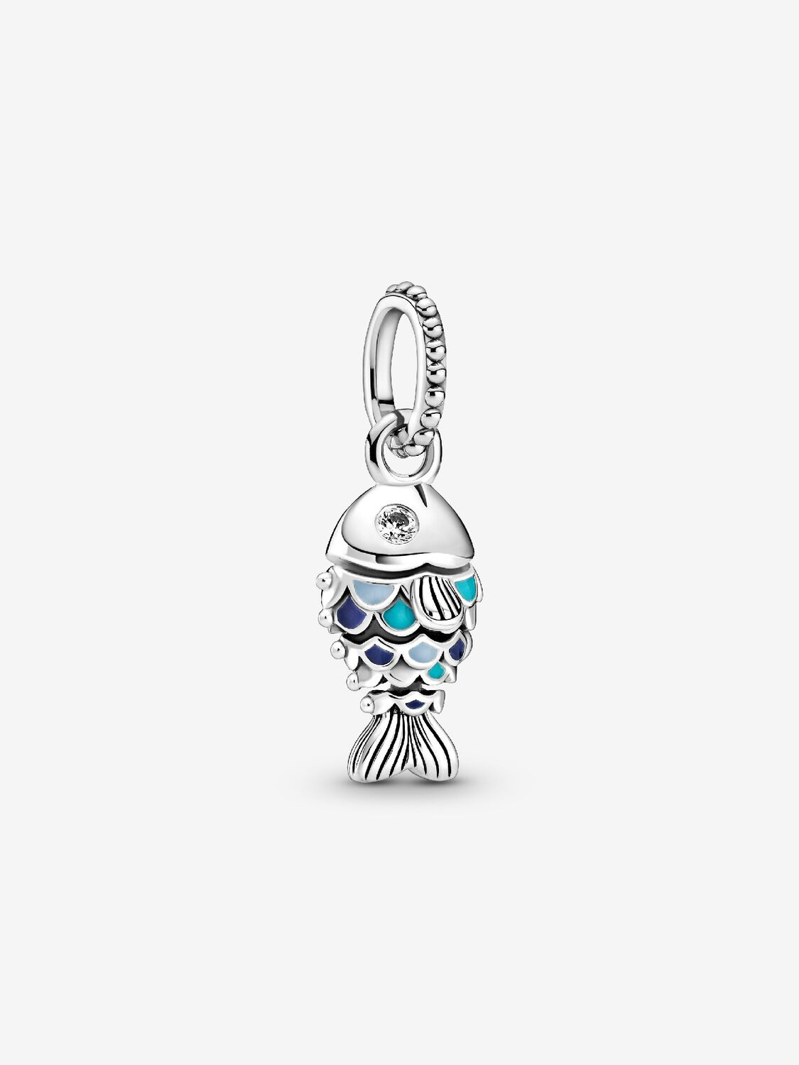 Pandora | Charm pendente | Pesce blu smaltato | Argento Sterling 925 | Zirconia