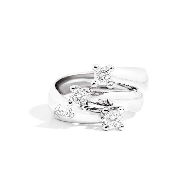Recarlo Anello Donna Trilogy 0,09 CT | Oro Bianco 18 kt | Diamanti F VSI1
