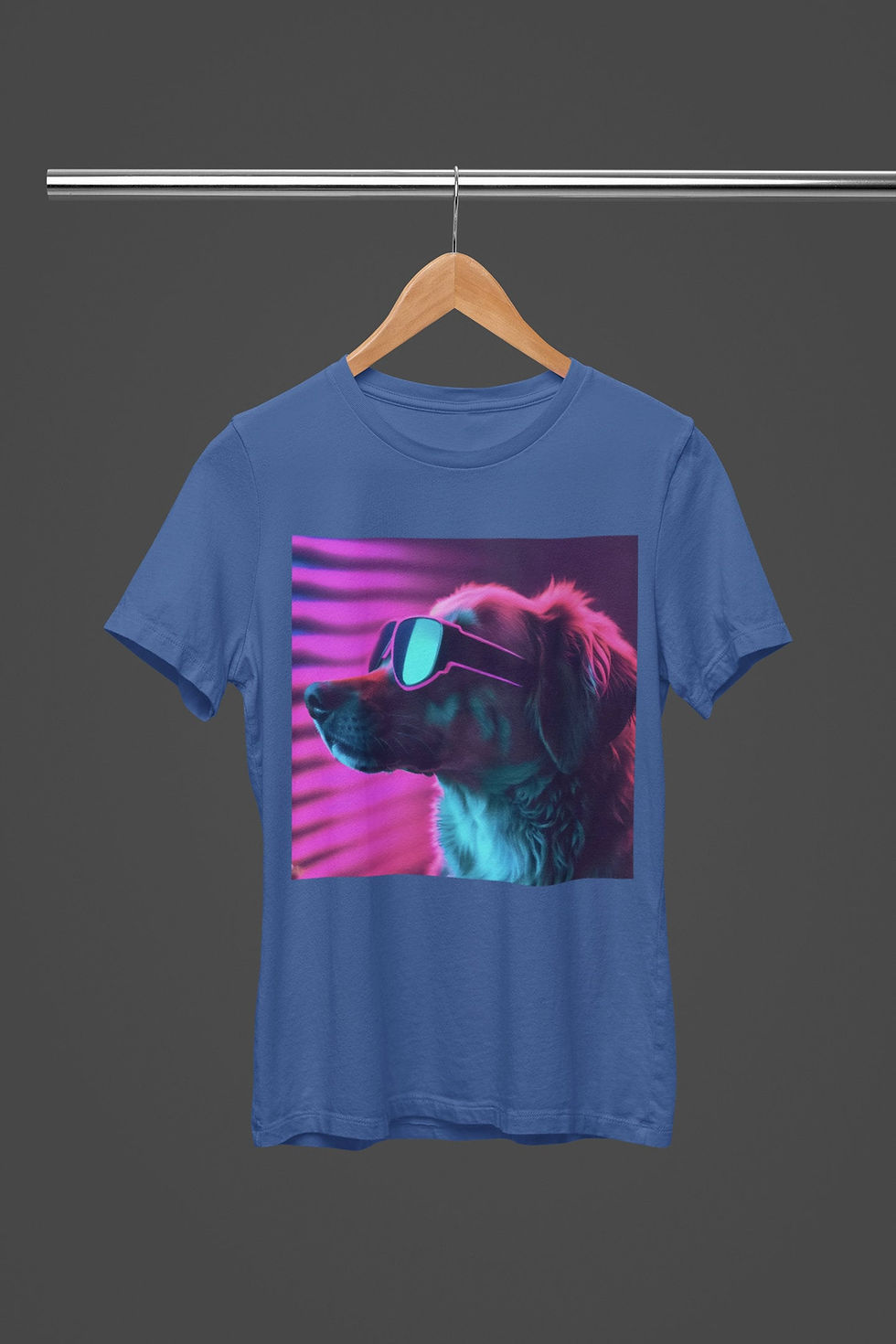 Miniatura: Synthwave Dog Tshirt with Sunglasses – Retrowave Dog Lover Shirt, 80s Style ...