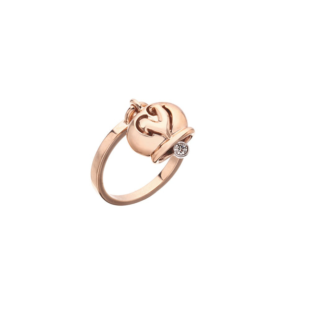Chantecler Campanelle Anello in Oro Rosa 18 kt con Diamante