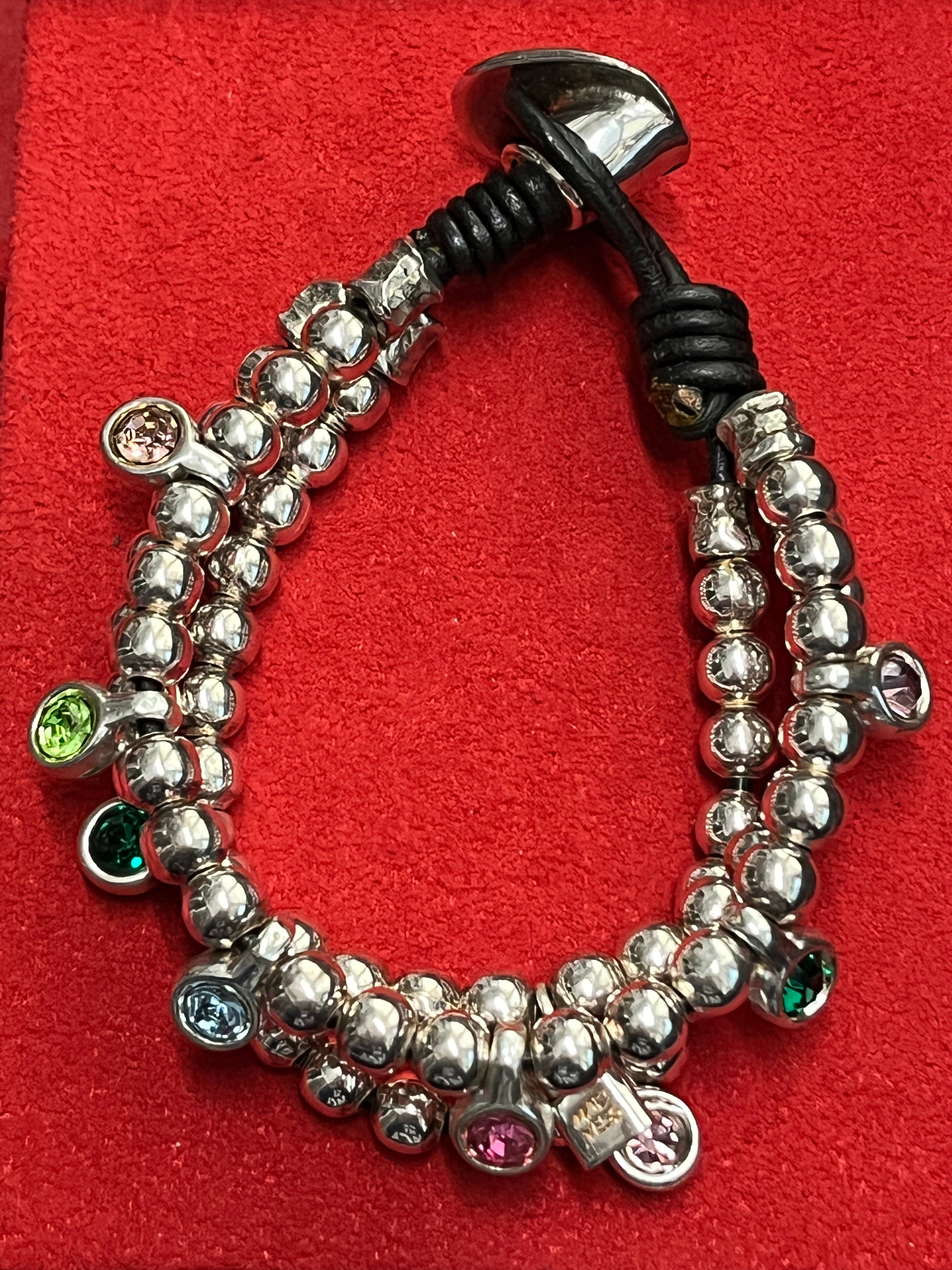 Madness Bracciale Donna 3 Fili Zirconi Multicolor| Argento 925| Lucchettino Logo