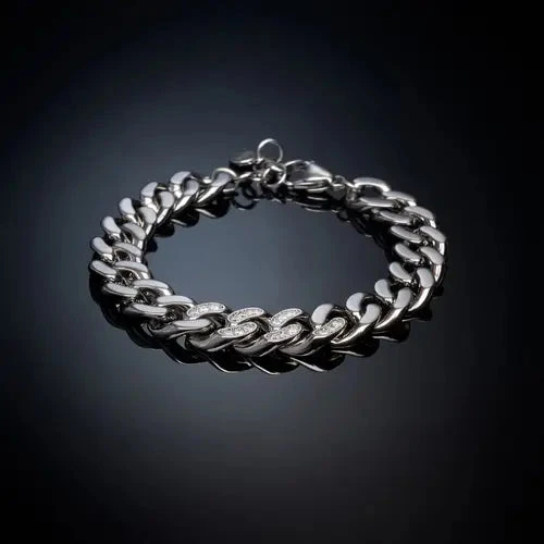 Chiara Ferragni Bracciale Donna Bossy Chain con zirconi | Rodio | 170+25mm