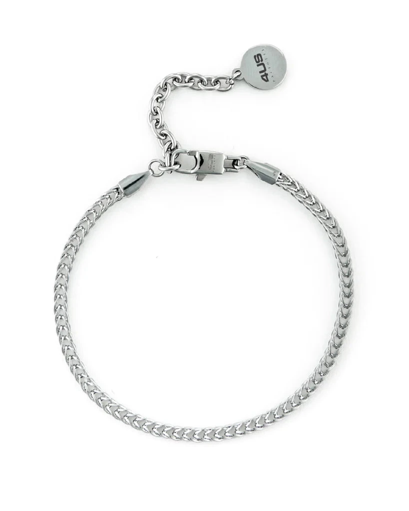 Cesare Paciotti 4US Bracciale Uomo Maglie a Spiga | Acciaio 316L | Moschettone