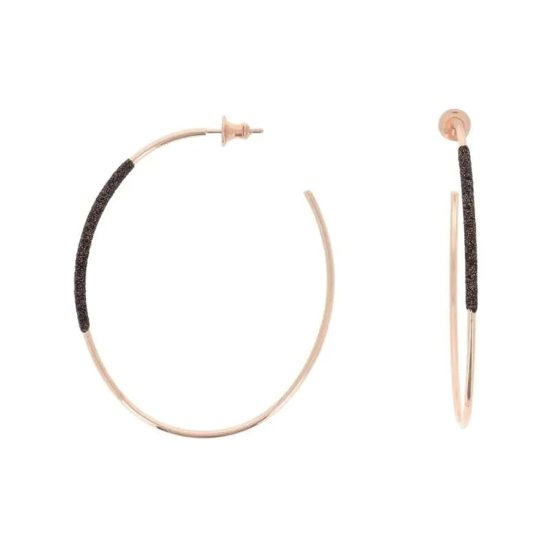 Pesavento Orecchini Cerchio Polvere Di Sogni | Argento 925 Rosé | Oro Rosa/Nero