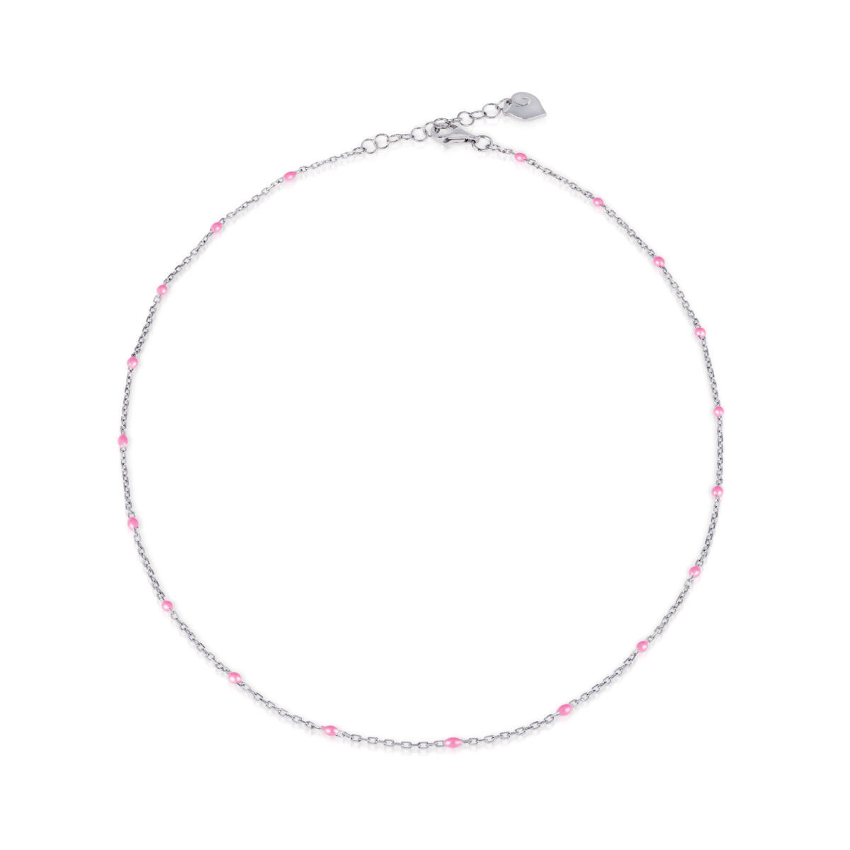 Chantecler Collana Donna Catena Forzatina Smalto Rosa | Argento 925 | 45 cm
