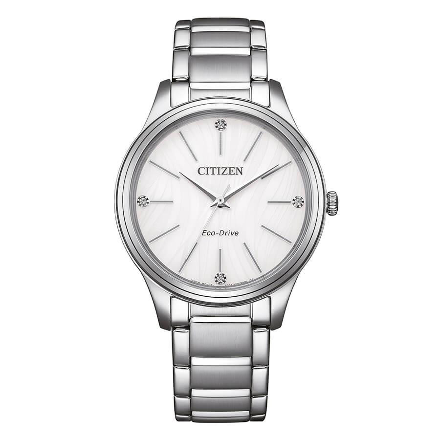 Citizen Orologio Donna Eco-Drive Acciaio Quadrante Bianco