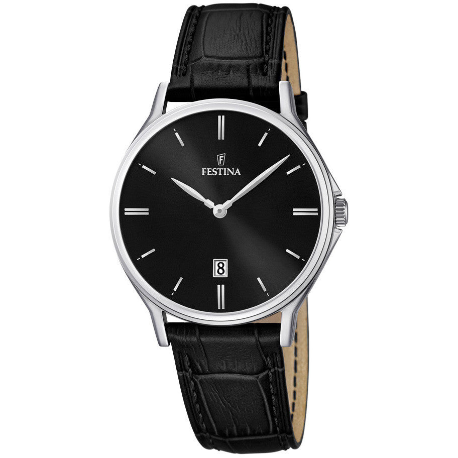 Festina | Orologio Uomo | Quadrante Nero | Acciaio | Cinturino Pelle