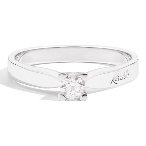 Recarlo Anello Donna Solitario 0,34Ct Diamante F-SI | Oro Bianco | Anniversary
