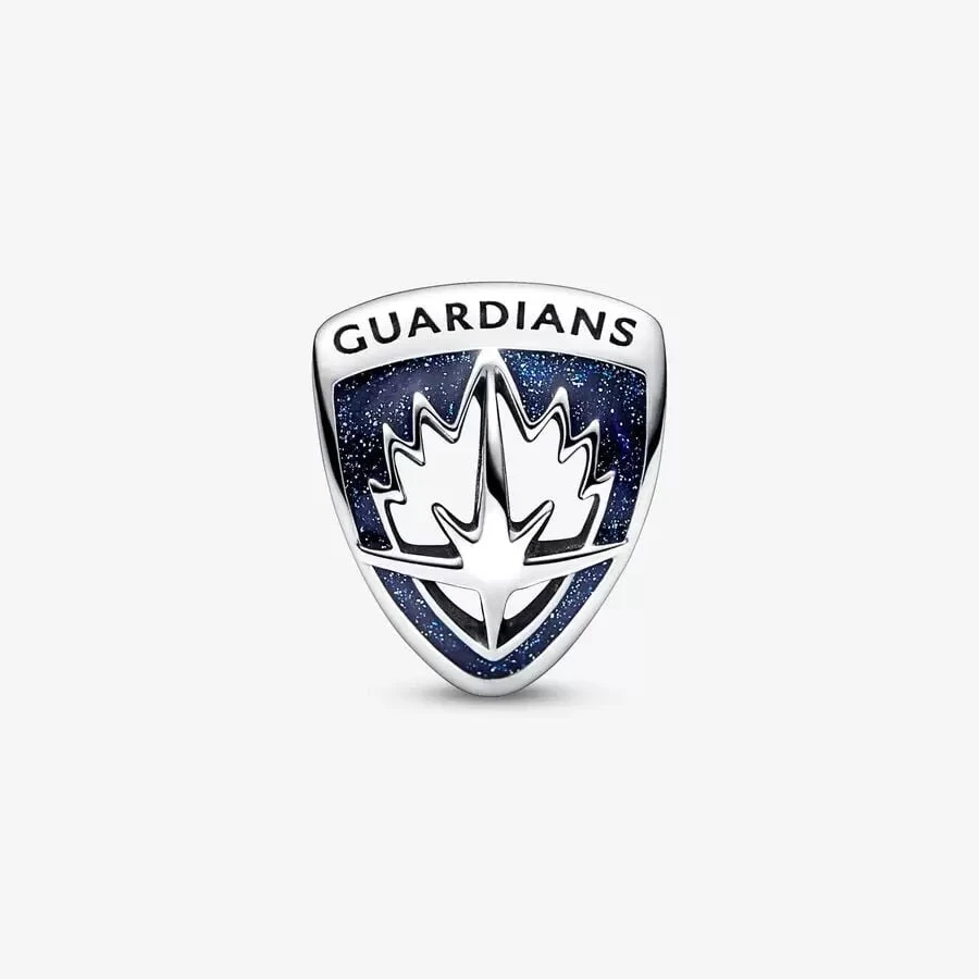 Pandora | Charm | Scudo dei Guardiani Marvel | Argento Sterling 925 | Smalto blu