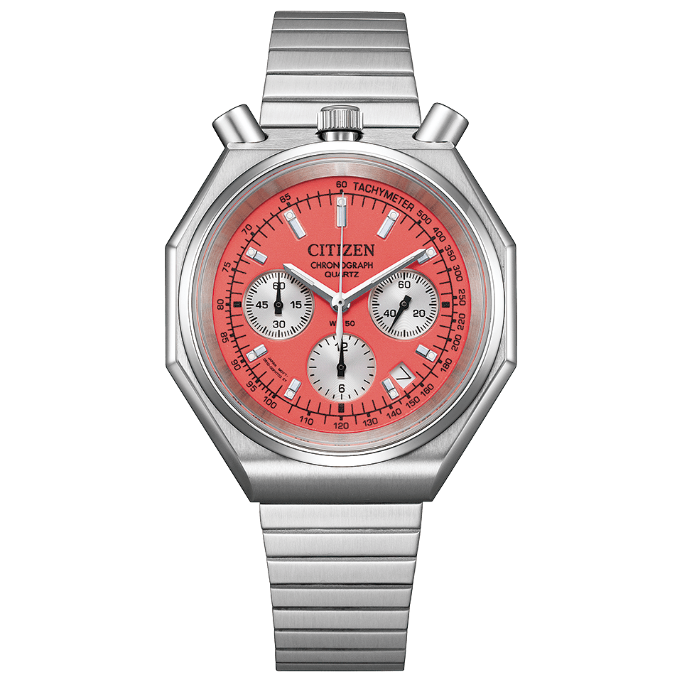 Citizen Tsuno Chronograph Record Label Playground Edition Uomo Acciaio Corallo