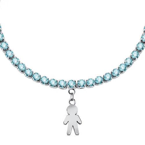 La Petite Story Bracciale Donna Tennis Azzurro | Acciaio | Ciondolo Bambino