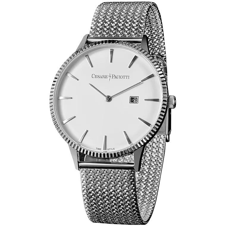 Paciotti Orologio Uomo Solo Tempo 42mm | Acciaio | Cinturino Maglia Milano